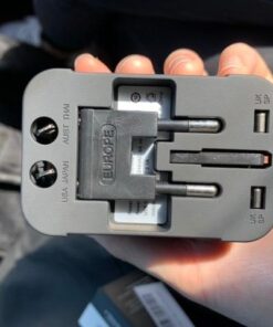 Travel Adapter, JOOMFEEN Worldwide All in One Universal Power Wall Charger AC Power Plug Adapter with Dual USB Charging Ports for USA EU UK AUS Cell Phone Laptop (Black) Black 62 511E4i6JWsL