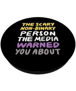 Alternative view of Scary Non-Binary Person The Media Warned About LGBTQIA Pride PopSockets PopGrip: Swappable Grip for Phones & Tablets Standard