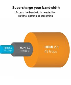 Belkin Ultra HD HDMI 2.1 Cable 6.6FT/2M, 4K High Speed , 48Gbps HDMI 2.1 Cord - Dolby Vision HDR & 8K@60Hz Capable, Compatible w/ Playstation, PS4, PS5, Xbox Series X, RokuTV & More 25 511HnNCTDS 1