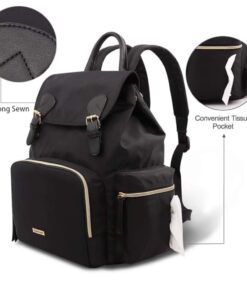 Baby Diaper Bag Backpack with Stroller Hooks, Pipi bear Multi-function Stylish Travel Diaper Back Pack for Mom and Dad, Baby Changing Bag, Maternity Nappy Bag for Boys and Girls, Large Capacity, Black 57 511OpIOSnTL