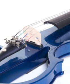Alternative view of Cecilio 4/4 CEVN-2BL Electric/Silent Violin with Ebony Fittings in Blue Metallic Varnish (Full Size) – Ideal for Practice and Performance 4/4-size Cut-Out - Blue