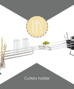 Alternative view of Home Basics Over Sink Shelf, (Chrome) Steel Over The Kitchen Sink Organizer for Soap, Sponges, Scrubbers, and More | with Cutlery Holder