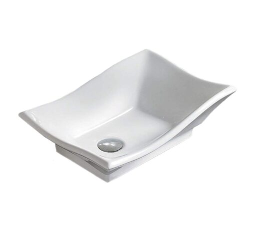 Bathroom White Ceramic Porcelain Vessel Vanity Sink 7459 +FREE Pop Up Drain White -7459