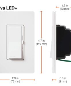 Lutron Diva LED+ Dimmer Switch for Dimmable LED, Halogen and Incandescent Bulbs, 150W/Single-Pole or 3-Way, DVCL-153P-WH-3, White (3-Pack) 3 Pack 28 511jBTlw7FL