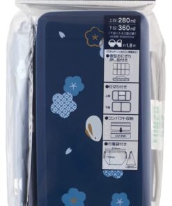 Japanese Traditional Rabbit Blossom Bento Box Set - Square 2 Tier Bento Box, Rice Ball Press, Bento Bag (Blue) 43 511sQPlrMVS