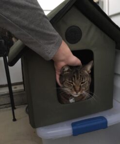 K&H Pet Products Outdoor Heated Kitty House - Heated Cat House Cat Shelter Olive/Olive 19 X 22 X 17 Inches 38 511wPQtwyEL