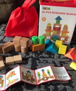 Lewo Large Wooden Blocks Construction Building Toys Set Stacking Bricks Board Games 32 Pieces 47 511xkB59e5L