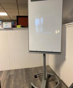 TSJ OFFICE Mobile Standing Whiteboard - 40 x 26 Inches Dry Erase White Board Tripod Whiteboard with Rolling Stand Flipchart Easel Height Adjustable Gray 27 511yN bLRHL