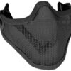 Derkang Outdoor Airsoft War Game Half Face Guard Metal Net Mesh Protective Mask Black