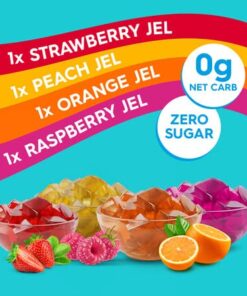 Alternative view of Simply Delish Plant Based Natural Variety Bundle Jel Dessert – 4 Pack (1) of Raspberry, Peach, Strawberry, and Orange – Zero Sugar, 0g Net Carbs, Gluten Free, Vegan, Diabetic & Allergen Free 0.70 Ounce (Pack of 4) 4 Pack - Variety