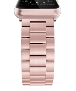 Alternative view of Simpeak Business Metal Band Compatible with Apple Watch Series 9 8 7 (41mm) Series 6 SE 5 4 (40mm) Series 3 2 1 (38mm) Women Men Solid Stainless Steel Band Strap Replacement for iWatch 41mm 40mm 38mm Rose Gold 38/40/41mm