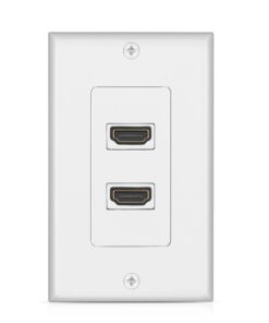 Alternative view of TNP HDMI Wall Plate - Dual (2 Port) HDMI Socket Plug Jack Outlet Decorative Face Plate Cover Mount Panel with 4K UHD ARC Ethernet Pass-Thru Support Flexible High Speed Extension Pigtail Coupler Cable 2-Port