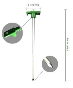 Alternative view of Eurmax USA Galvanized Non-Rust Camping Family Tent Pop Up Tent Stakes Ice Tools Heavy Duty 10pc-Pack, with 4x10ft Ropes & 1 Green Stopper