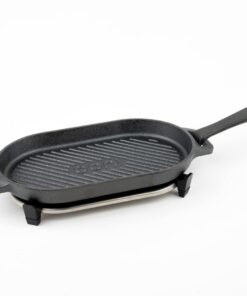 Alternative view of ooni Cast Iron Grizzler Plate - Griddle Cast Iron Pan - Cast Iron Cookware with Removable Handle - Cast Iron Griddle - Pre-Seasoned Oven Safe