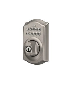 Schlage BE365 V CAM 619 Camelot Keypad Deadbolt, Electronic Keyless Entry Lock, Satin Nickel 26 512ZvGsJmrL