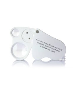 EnTeck 30X 60X Dual Lens LED Illuminated Jewelry Magnifier, Pocket Microscope Magnifying Jewelers Eye Loupe Glasses White 1 Pack 13 512gF4GeTL
