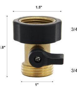 Twinkle Star Heavy Duty Brass Shut Off Valve Garden Hose Connector, Set of 2, TWIS3001 11 512gQpL89QL