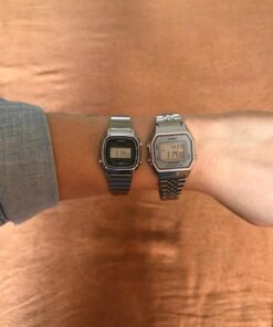 Casio Ladies Mid-Size Silver Tone Digital Retro Watch LA-680WA-7DF 29 512mEU5XsL