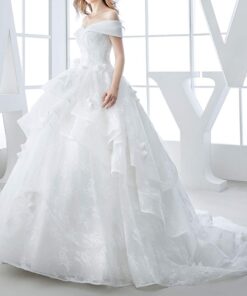 Crinoline Petticoat for Women 4 Hoop Skirt 5 Ruffles Layers Ball Gown Underskirt Half Slips for Wedding Dress Small White 15 512nNpiwSzL