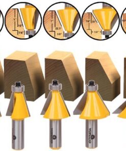 YONICO Chamfer Router Bits Bevel Edge Forming Set 5 Bit 1/2-Inch Shank 13508 1/2" Shank 13 512rmBjXTRL
