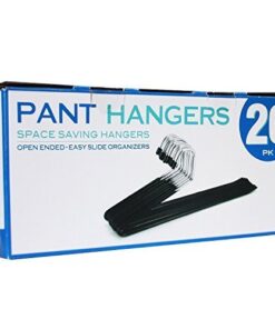 Jeronic Pant Hangers, 20 Pack Steel, Black, 20 Count 43 512uRvlwFYL