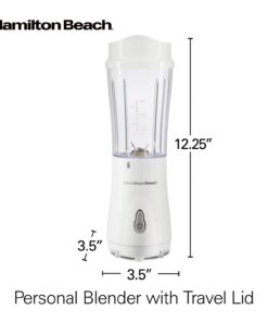 Hamilton Beach Portable Blender for Shakes and Smoothies with 14 Oz BPA Free Travel Cup and Lid, Durable Stainless Steel Blades for Powerful Blending Performance, White ( 51101V) 14 oz. 24 512wO49BzYL
