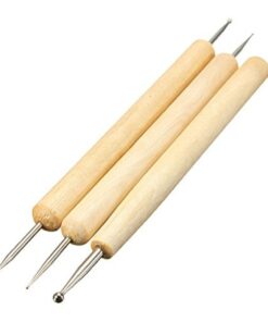 COMIART 3pcs Wood Ball Styluses Tool Set for Embossing Pattern Clay Sculpting Wax Polymer Dotting Tools 9 5130y2FJRdL