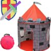 Kiddey Knight's Castle Kids Play Tent -Indoor & Outdoor Children's Playhouse - Durable & Portable with Free Carrying Bag – “Bonus” Shield and Sword Set - Makes for Boys & Girls Knights Tent