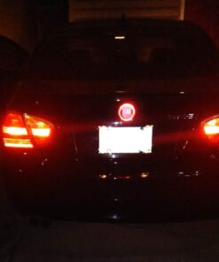 iJDMTOY Compatible With BMW Front Hood or Rear Trunk Lid, Brilliant Red 3.25-Inch 82mm Roundel LED Emblem Background Illumination Lighting Kit 22 513CB65u62L