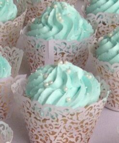 SUYEPER 100pcs Cupcake Wrappers Artistic Bake Cake Paper Cups Little Vine Lace Laser Cut Liner Baking Cup Muffin Case Trays for Wedding Party Birthday Decoration (White) White 37 513L9zLFwIL