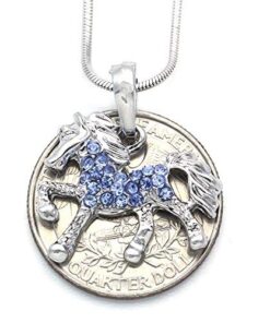 Soulbreezecollection Light Sky Blue Horse Pony Mustang Animal Pendant Necklace Western Charm Ladies Women Fashion Jewelry 7 513OlowVGVL