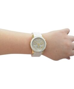Michael Kors MK5145 Women's Two Tone Stainless Steel Quartz Chronograph White Dial Watch 15 513PZeZmaPL