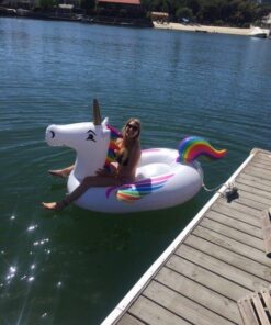 GoFloats Giant Inflatable Pool Floats - Choose Unicorn, Dragon, Flamingo, Swan, or Bull - Includes Drink Float 40 513S20wrjLL