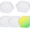 4 Pack Hexagon Silicone Coaster Molds - Silicone Resin Mold, Clear Epoxy Molds for Casting with Resin, Concrete, Cement and Polymer Clay 4 Pack Hexagon Molds 3 513ZAaAq5OL