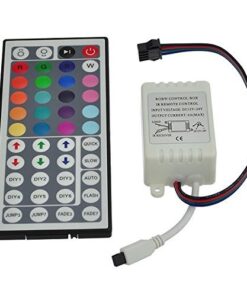 LEDwholesalers 12-Volt 16.4-ft RGB Color-Changing Kit with Controller and IR Remote, Power Supply, and LED Strip in White PCB, 2034RGB-R2+3369+3208 39 513fVP63KdL
