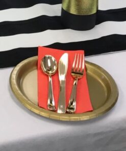 360 Piece Plastic Silverware Set – Disposable Gold Forks, Spoons, Knives – Bulk Flatware Utensil Party Supplies for Wedding, Birthday, All Occasions Metallic Gold 28 5142G6sUPsL