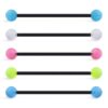 Ruifan Lot of 5 Industrial Barbell Earring 14 Gauge Cartilage Earring Body Piercing 1 1/2"=38mm(Acrylic w Black Bar) 16 514AGa398NL