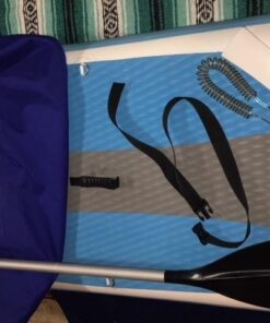 SereneLife Inflatable Stand Up Paddle Board (6 Inches Thick) with Premium SUP Accessories & Carry Bag | Wide Stance, Bottom Fin for Paddling, Surf Control, Non-Slip Deck | Youth & Adult Standing Boat Marine Blue 56 514Bv9aO7HL