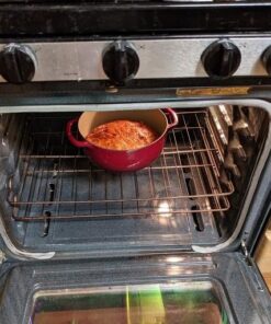 Lodge 4.5 Quart Enameled Cast Iron Dutch Oven with Lid – Dual Handles – Oven Safe up to 500° F or on Stovetop - Use to Marinate, Cook, Bake, Refrigerate and Serve – Island Spice Red 38 514Cz28aW1L