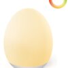 JolyWell Night Light for Kids, Egg Light for Nursery with 7 RGB Colors Changeable & Stepless Dimming, Rechargeable Tap Light with 1h Timer & Touch Control, Portable Night Light for Babies BPA Free White 42 514LwHLrFpL