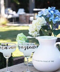 Mud Pie Margarita Pitcher Set, White 11 514YApHYtUL