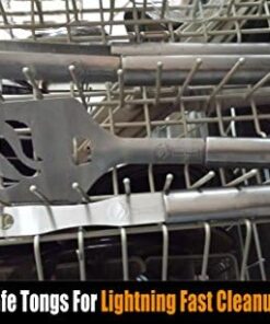 Cave Tools 17" Long Handle Stainless Steel Grill Tongs with Locking Bracket - BBQ Grill Accessories 28 514ZRZx7AQL