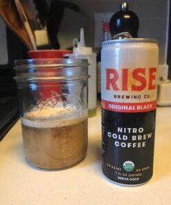 RISE Brewing Co. Original Black Nitro Cold Brew Coffee, Sugar, Vegan, Organic & Non-GMO, Low Acidity, 7 fl. oz. Cans (12 Pack) 7 Fl Oz (Pack of 12) 33 514d5UhWaXL