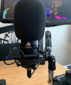 USB Microphone, MAONO 192KHZ/24Bit Plug & Play PC Computer Podcast Condenser Cardioid Metal Mic Kit with Professional Sound Chipset for Recording, Gaming, Singing, YouTube (AU-A04) Black 41 514dBhWr22L