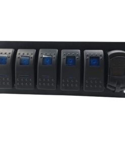 Switchtec 2 3 5 7 Gang Rocker Switch Aluminum Panel with 4.8 Amps Dual USB Rocker Style Fast Charger with Voltmeter, Blue Backlit Led, Pre-Wired for Marine, Boat, Car, Truck 17 514g6jehNyL