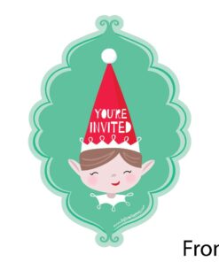 Alternative view of Big Dot of Happiness Elf Squad - Shaped Fill-in Invitations - Kids Elf Christmas and Birthday Party Invitation Cards with Envelopes - Set of 12