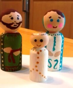 Wood Peg Doll Set, 50 Piece Wood Peg Family (Toy Peg People: Dad, Mom, Angel, Child, Baby) Unfinished for Crafts & Play, by Woodpeckers Complete Family Set - 50 Pieces Pack of 50 40 514zROaIIiL 2