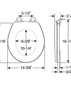 Mayfair 830NISL 000 Toilet Seat, 1 Pack-ROUND, White-Brushed Nickel Hinges 1 Pack - ROUND White - Brushed Nickel Hinges 25 5151TgReHQS