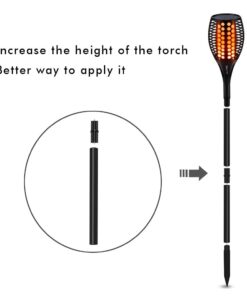 Bebrant Extension and Joint Kits 4-Pack for Solar Flame Torches, 12" Extension Makes Solar Torches Taller Pole-4 Pack 6 51528OQUTZL