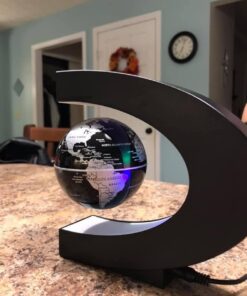 MOKOQI Magnetic Levitating Globe with LED Light, Cool Tech Gift for Men Father Boys and Girls , Birthday Gifts for Kids, Floating Globes World Desk Gadget Decor in Office Home/Display Frame Stand Plastic Black 22 5153kTubhAL
